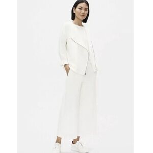 Eileen Fisher | Flex Tencel Ponte Round Neck Ivory Jacket